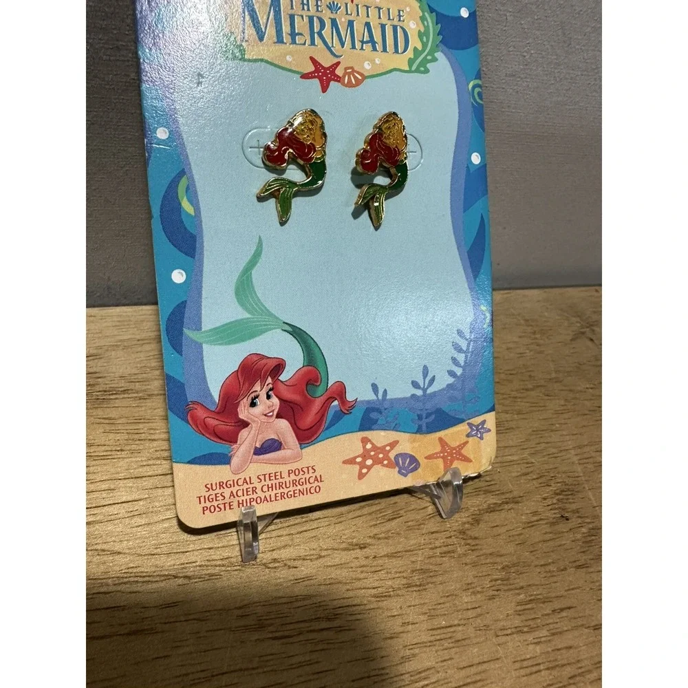 Disney The Little Mermaid Ariel Vintage‎ Earrings Surgical Steel Posts New